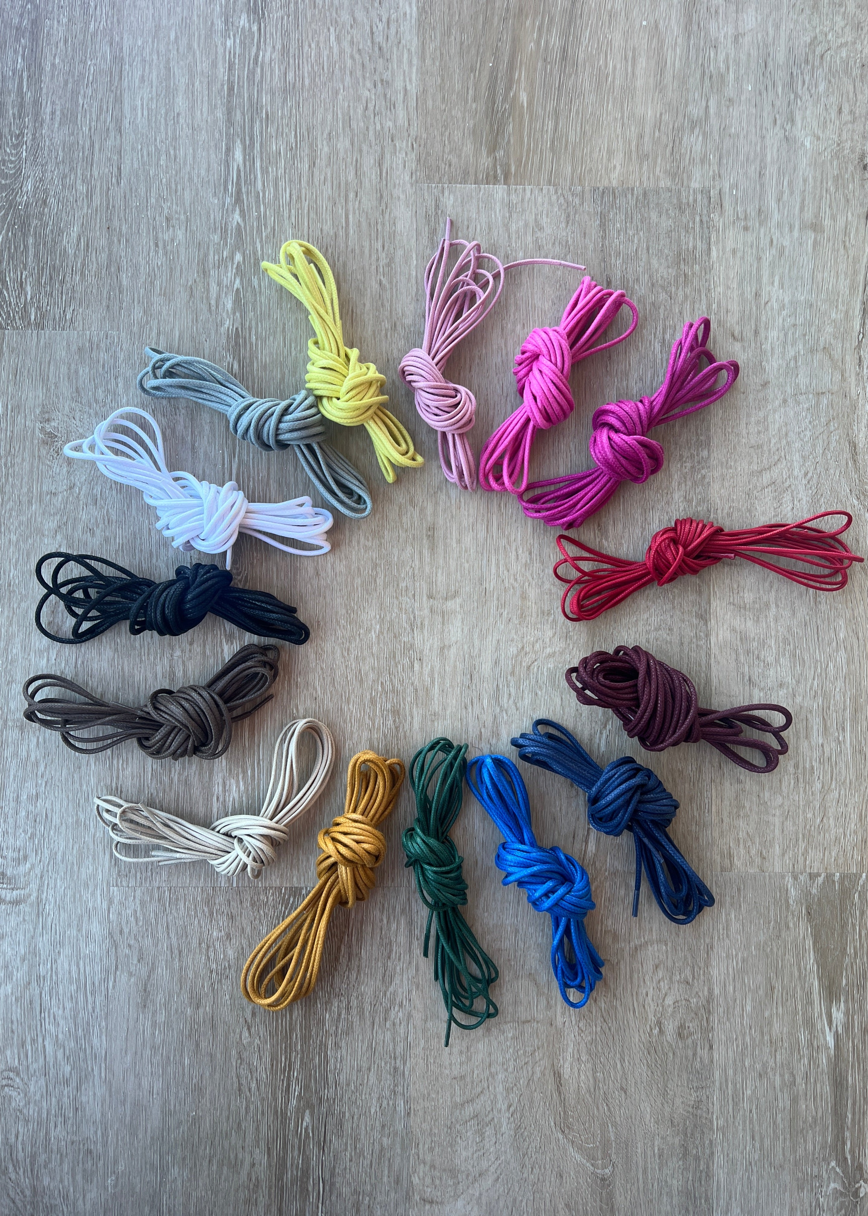 Bootlaces 240 cm Waxed Cotton Pink