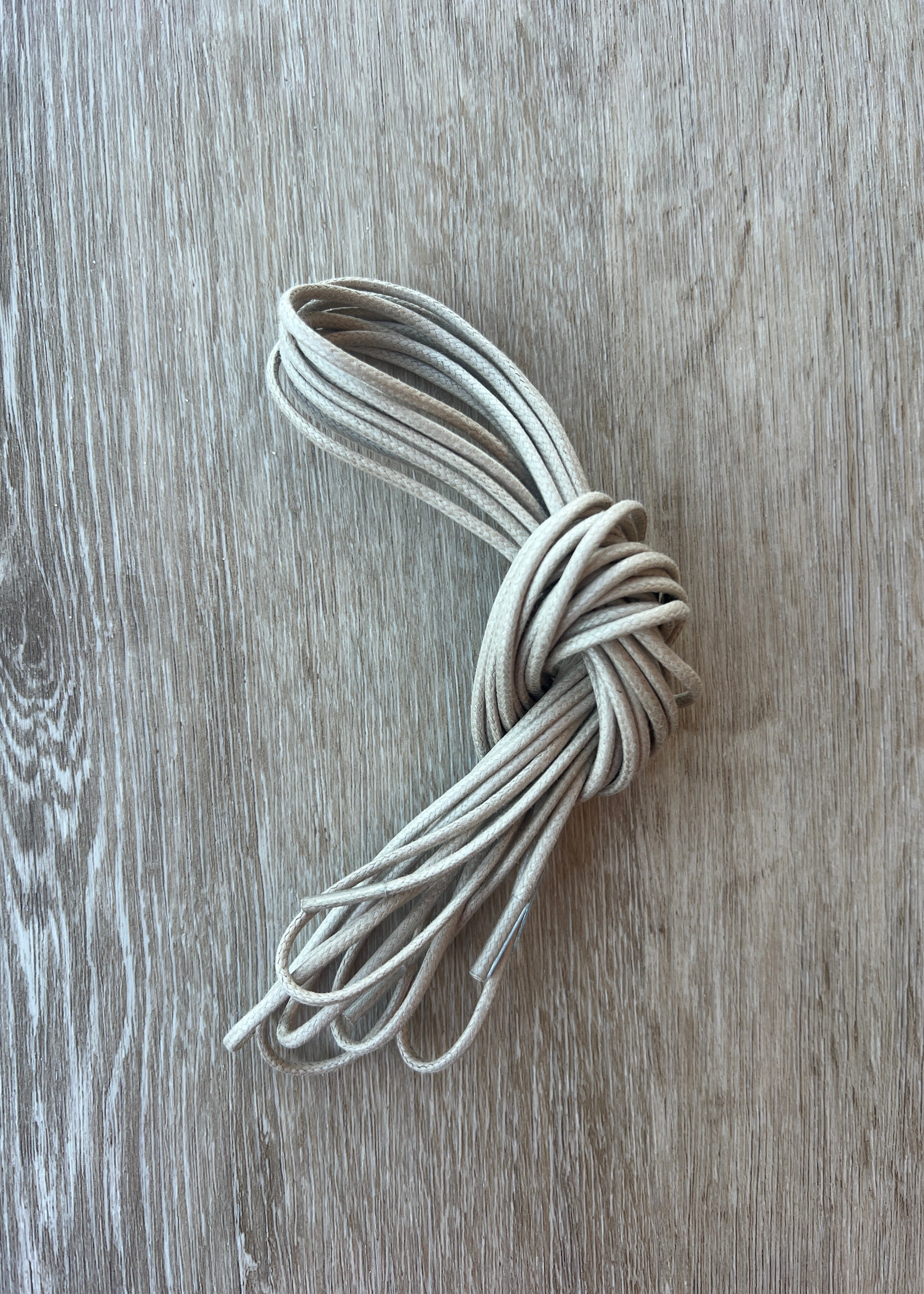 Bootlaces 240 cm Waxed Cotton Beige