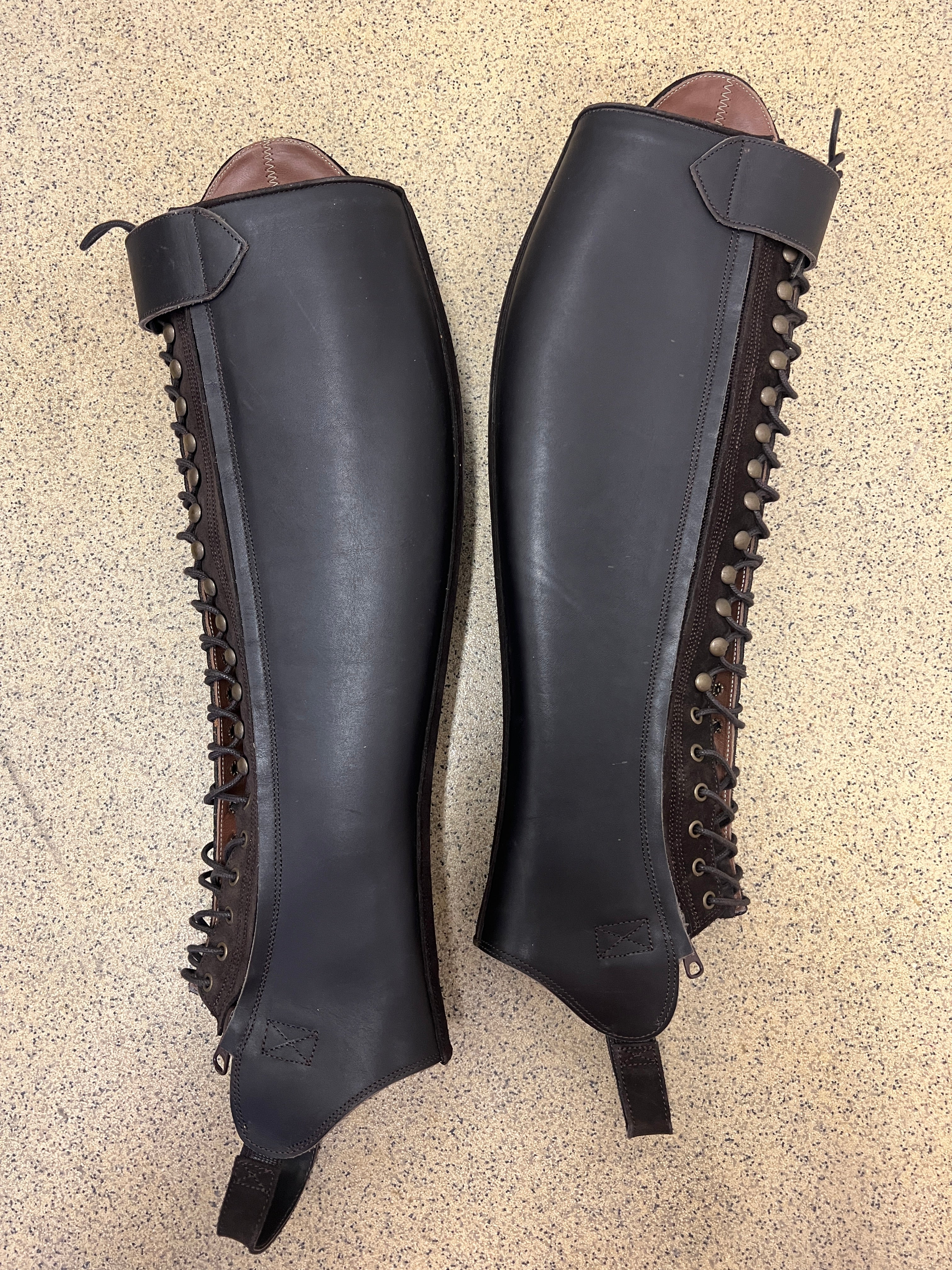 BIA DRESSAGE CHAPS - Dark Brown Suede/Chocolate Brown - Calf 36-37/Height 47