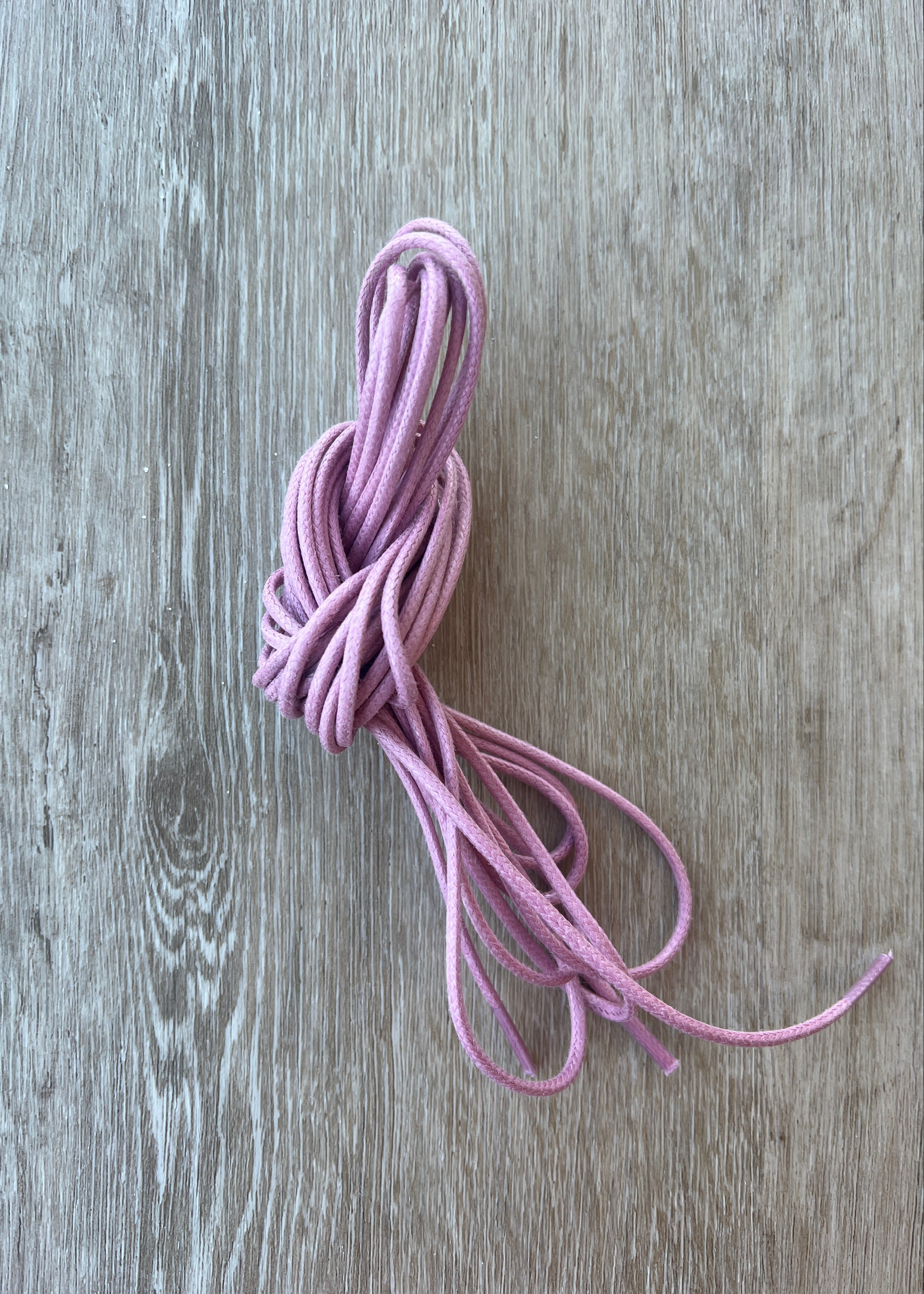 Bootlaces 240 cm Waxed Cotton Light Pink
