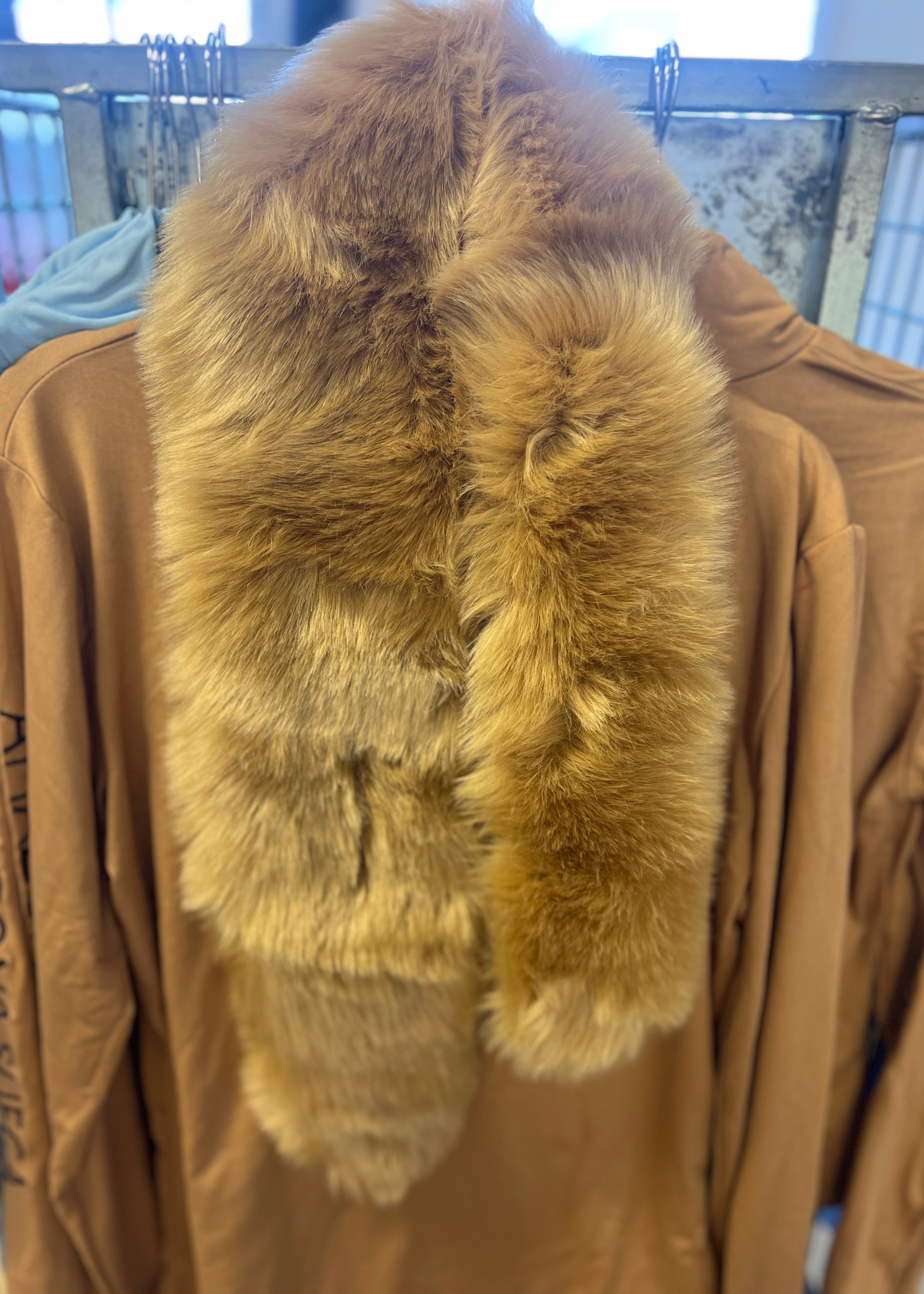 Faux Fur Scarf Beige