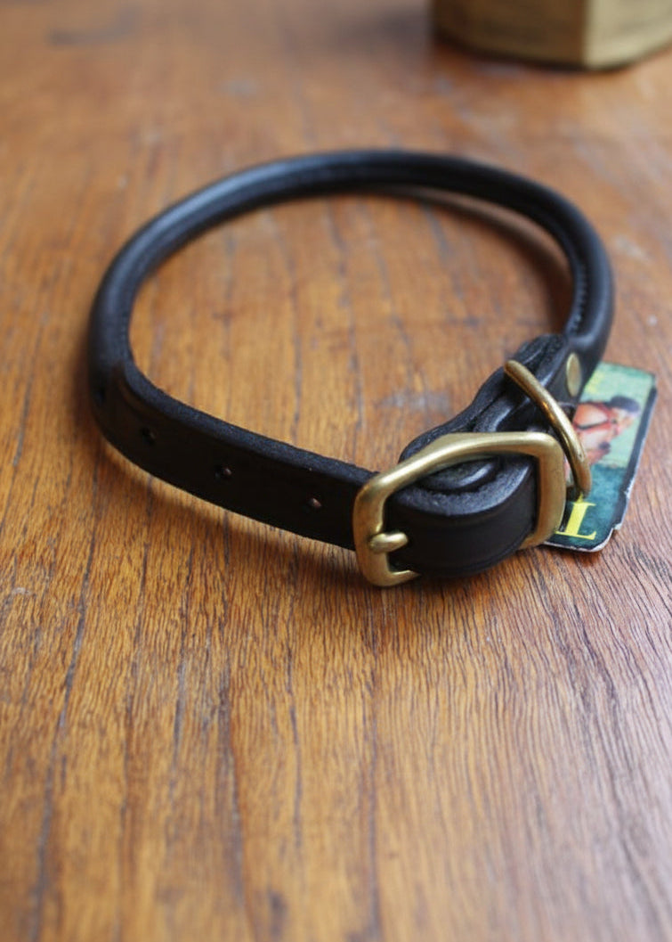 Rolled Dog Collar | Black
