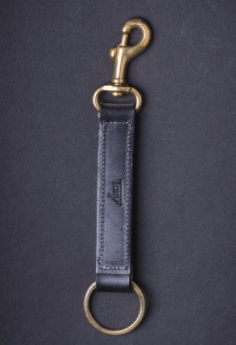 Keyring Strap With Brass Snap in Black