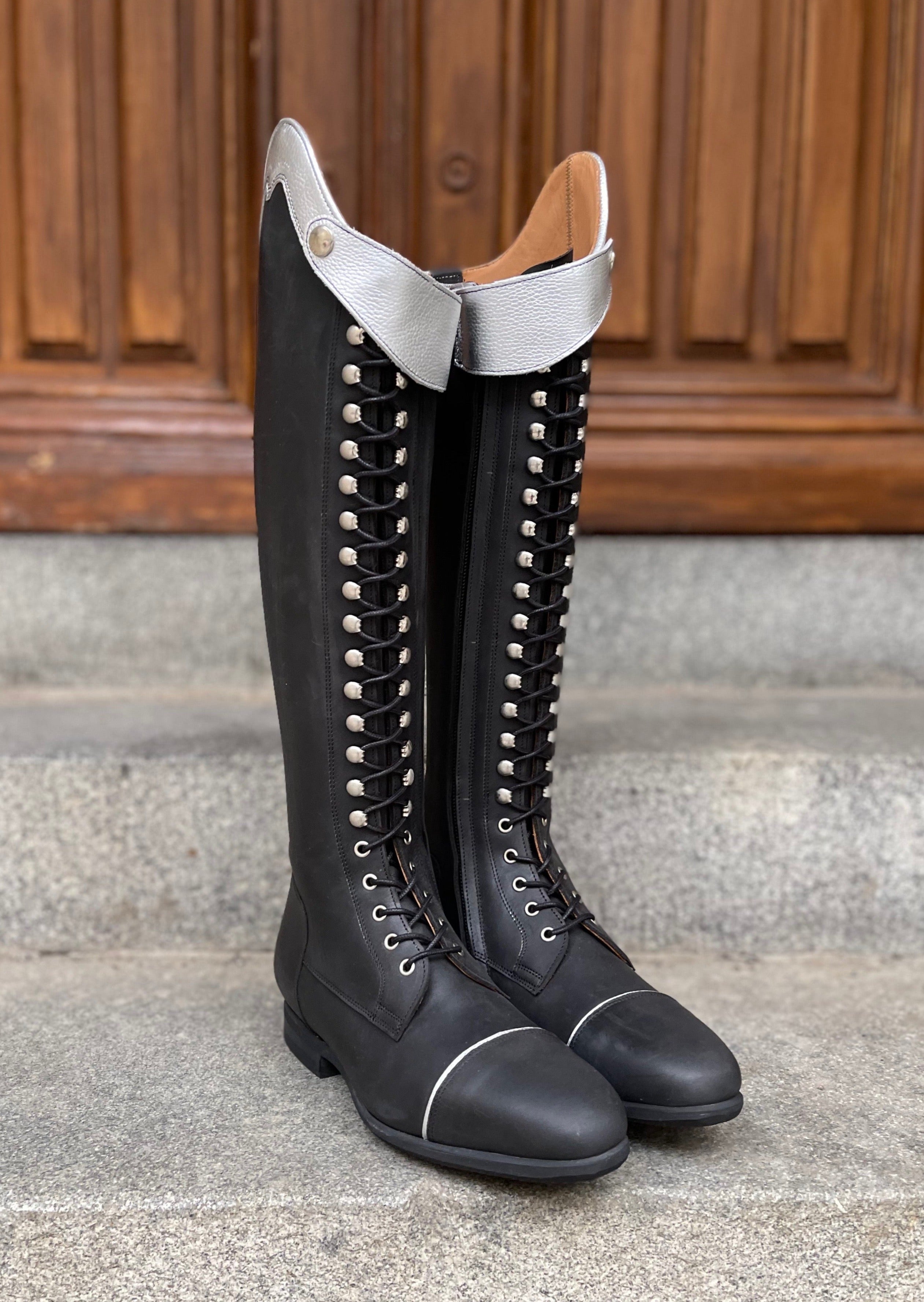 Bia - Waxed Black/Silver - Size 38,5
