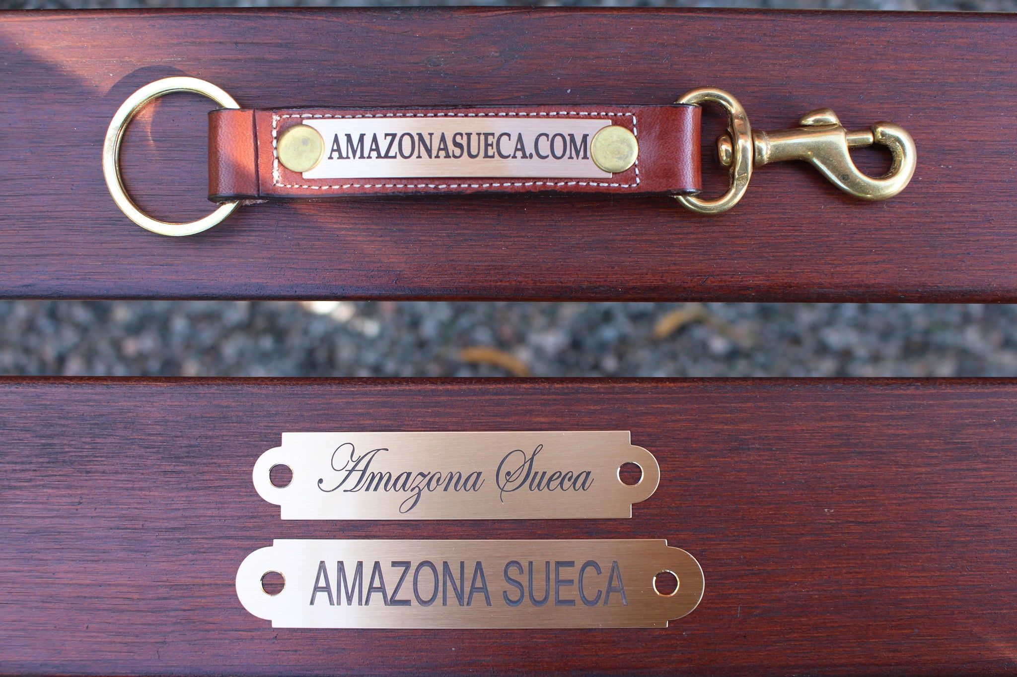 Keyring Strap With Brass Snap in Oakbark