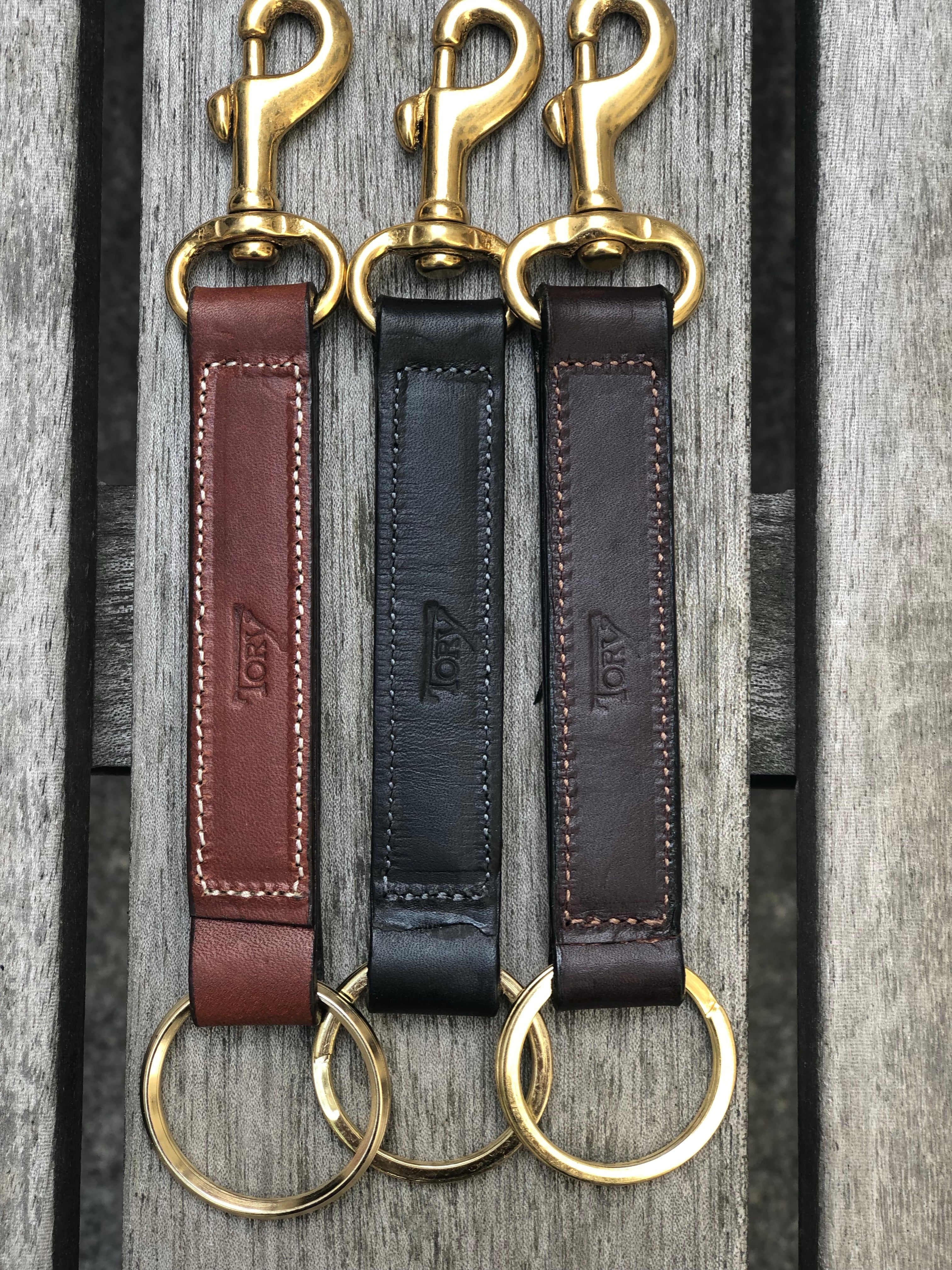 Keyring Strap With Brass Snap in Oakbark