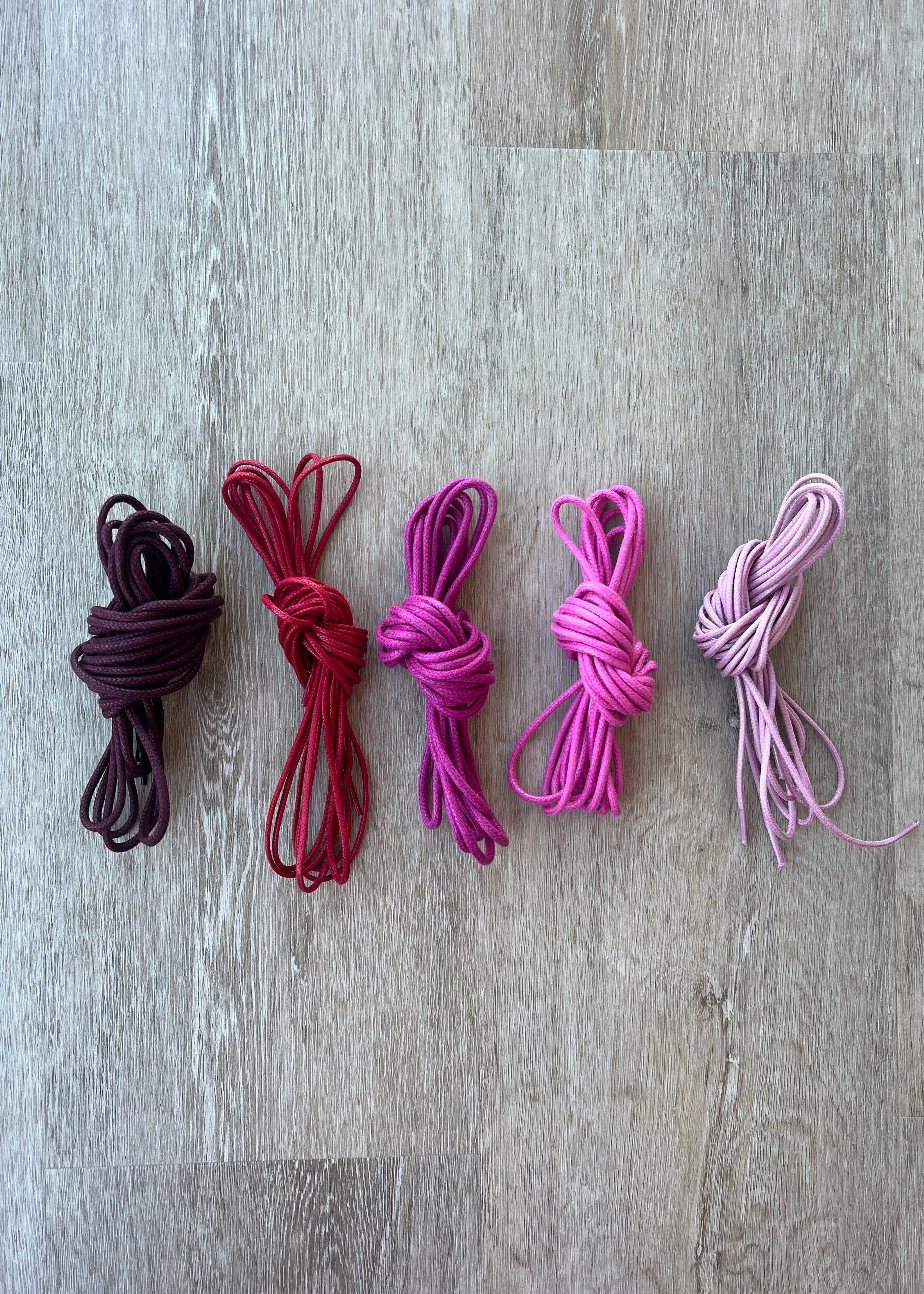 Bootlaces 240 cm Waxed Cotton Pink