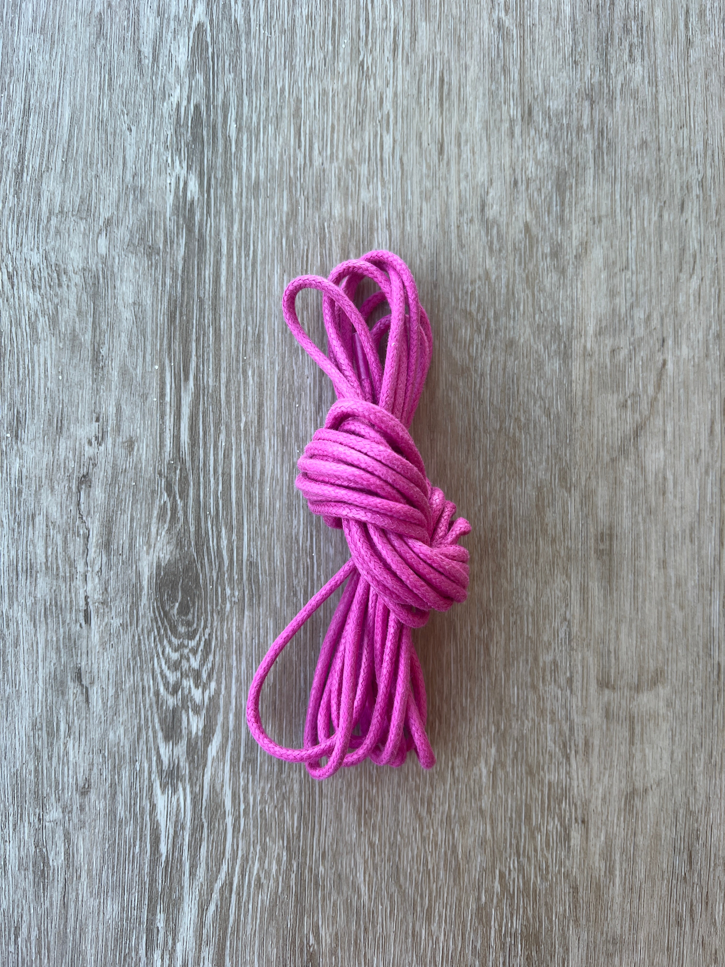 Bootlaces 240 cm Waxed Cotton Pink