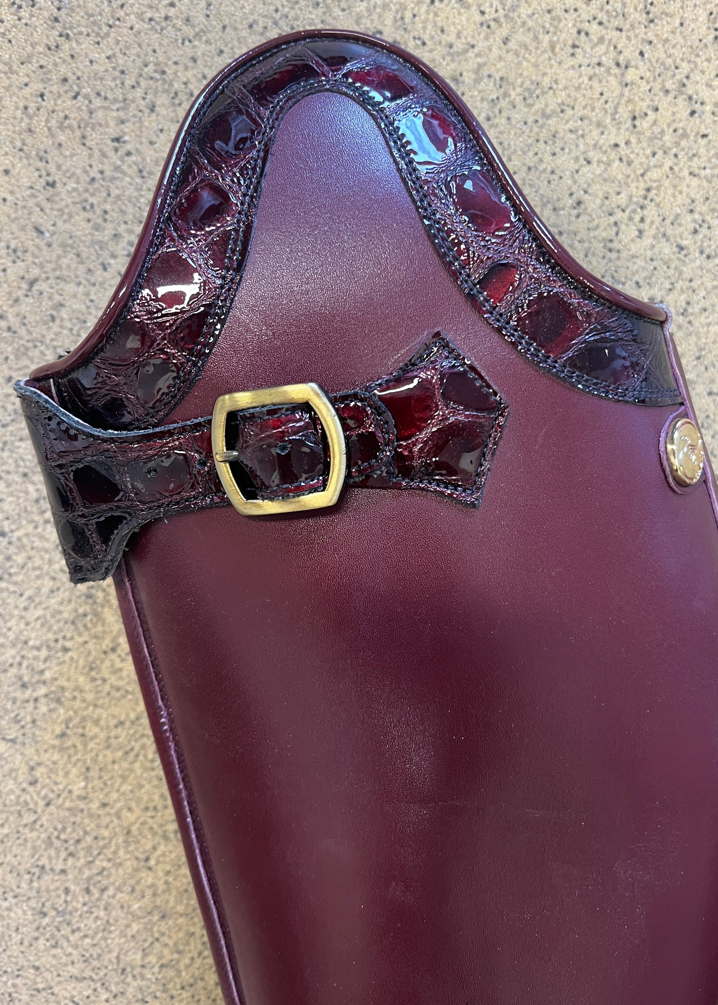 Polo Winter - Oxblood w Bordeaux croco gloss - Size 40/34-35/48-49