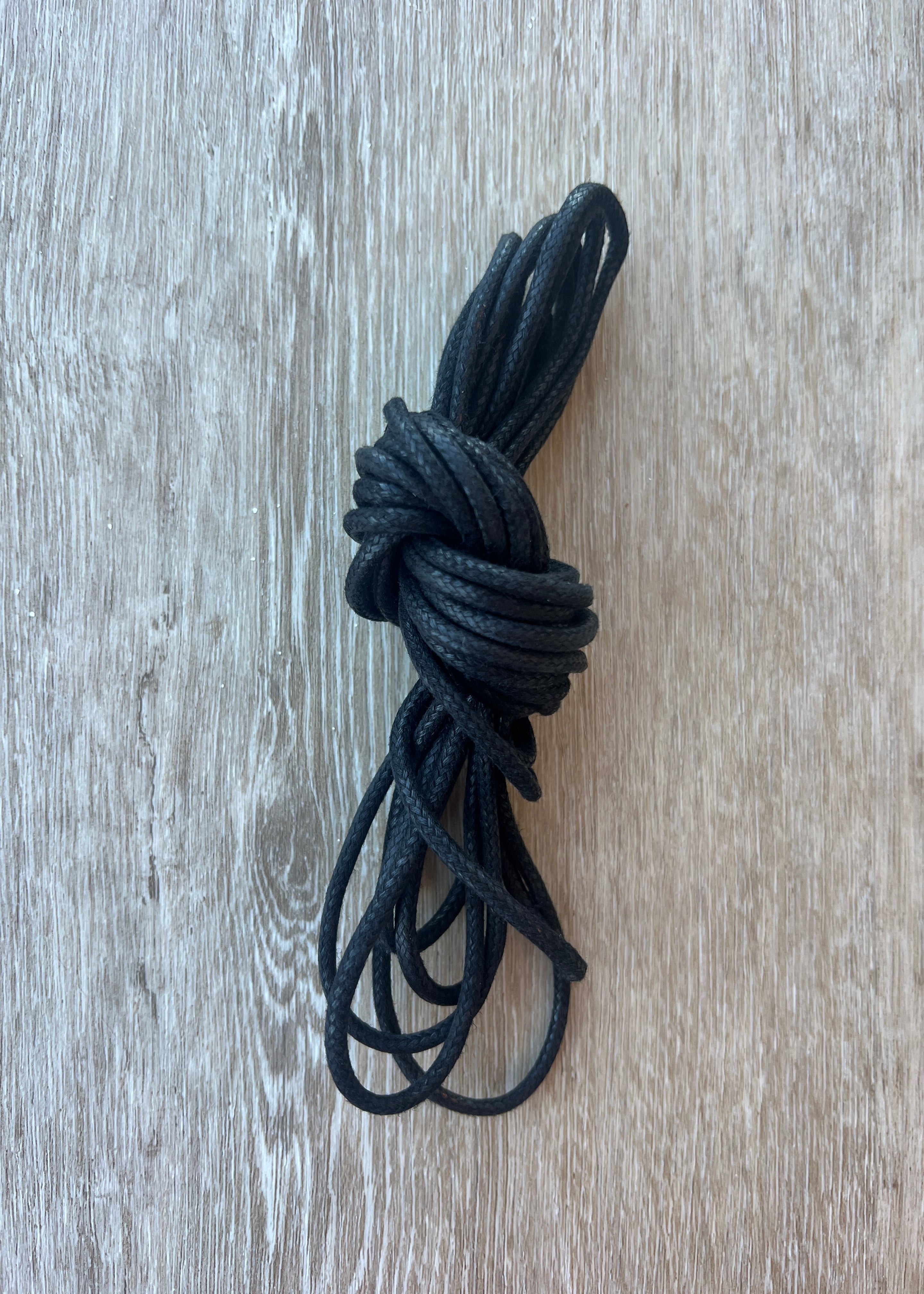 Bootlaces 240 cm Waxed Cotton Black