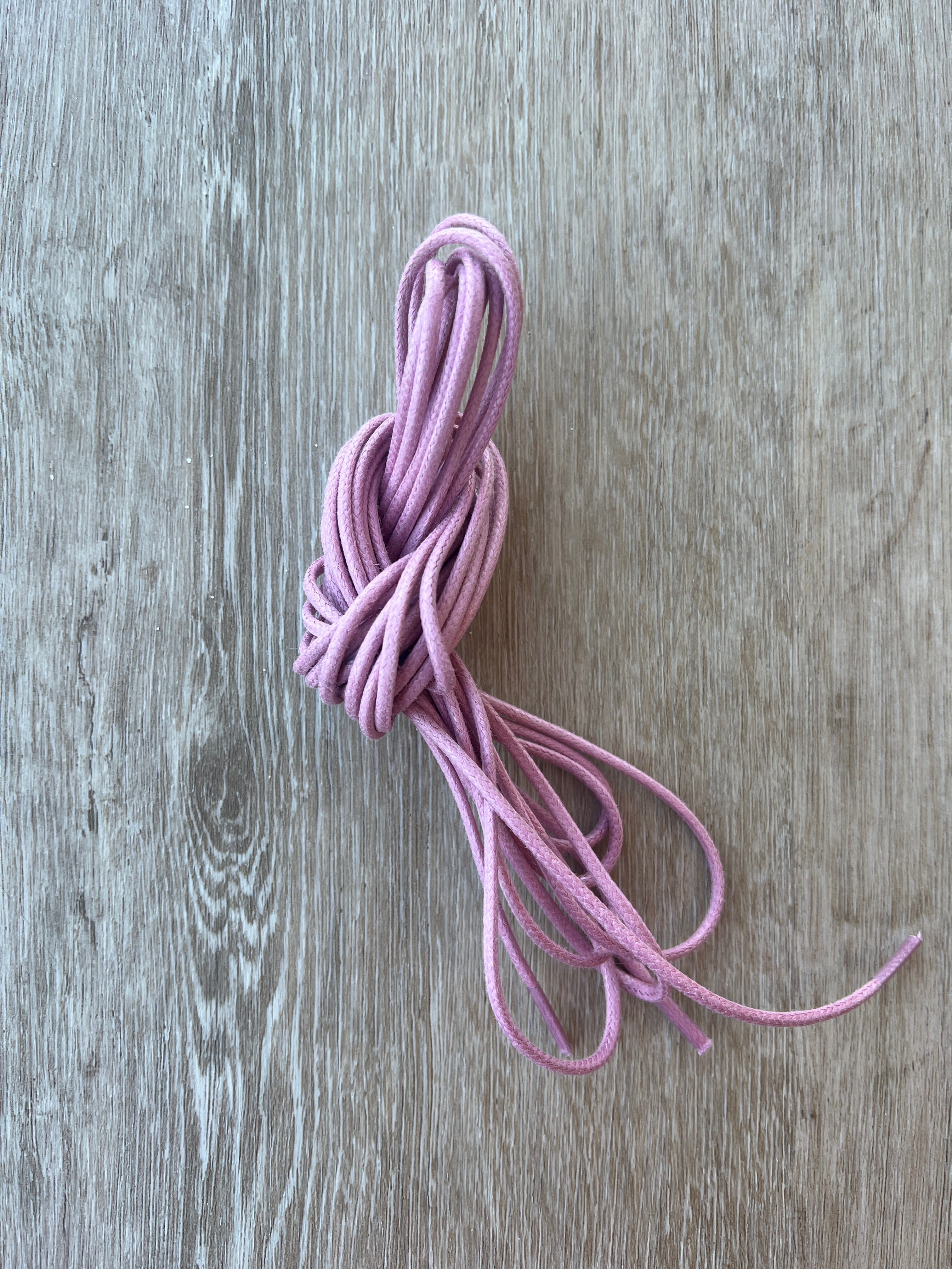 Bootlaces 240 cm Waxed Cotton Light Pink