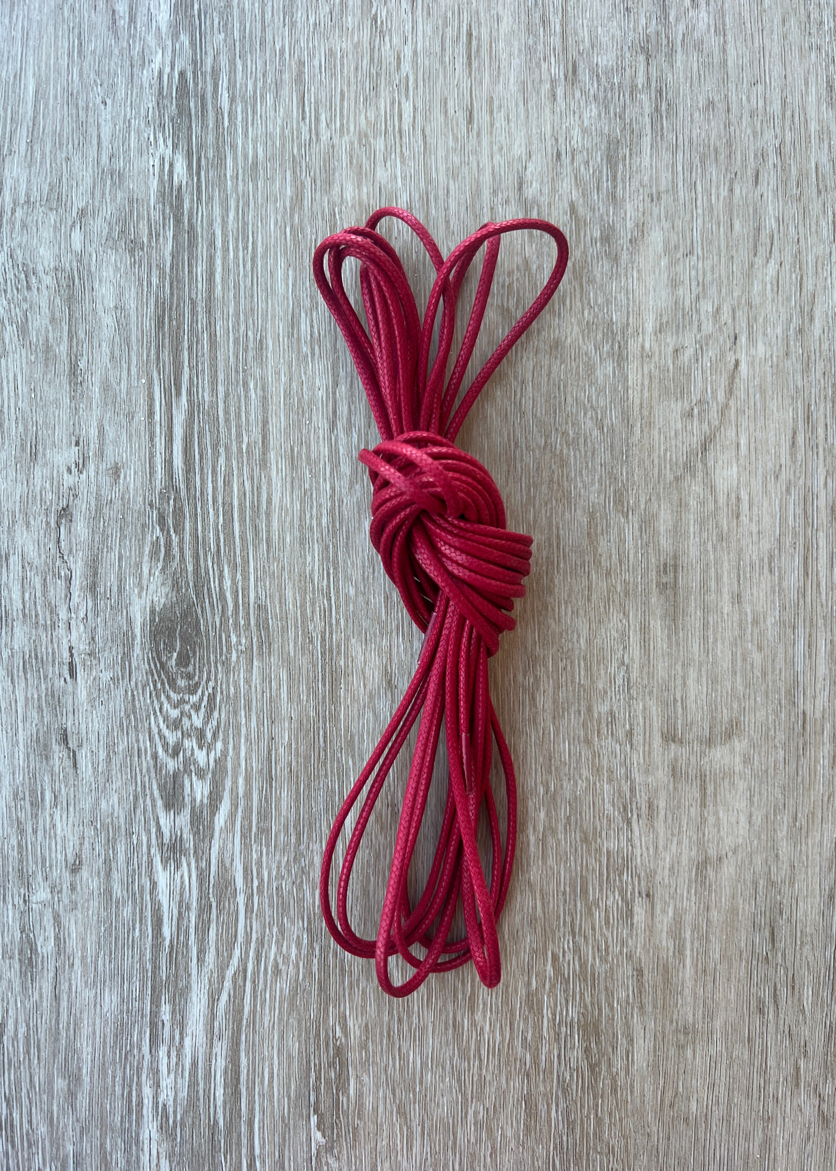 Bootlaces 240 cm Waxed Cotton Red