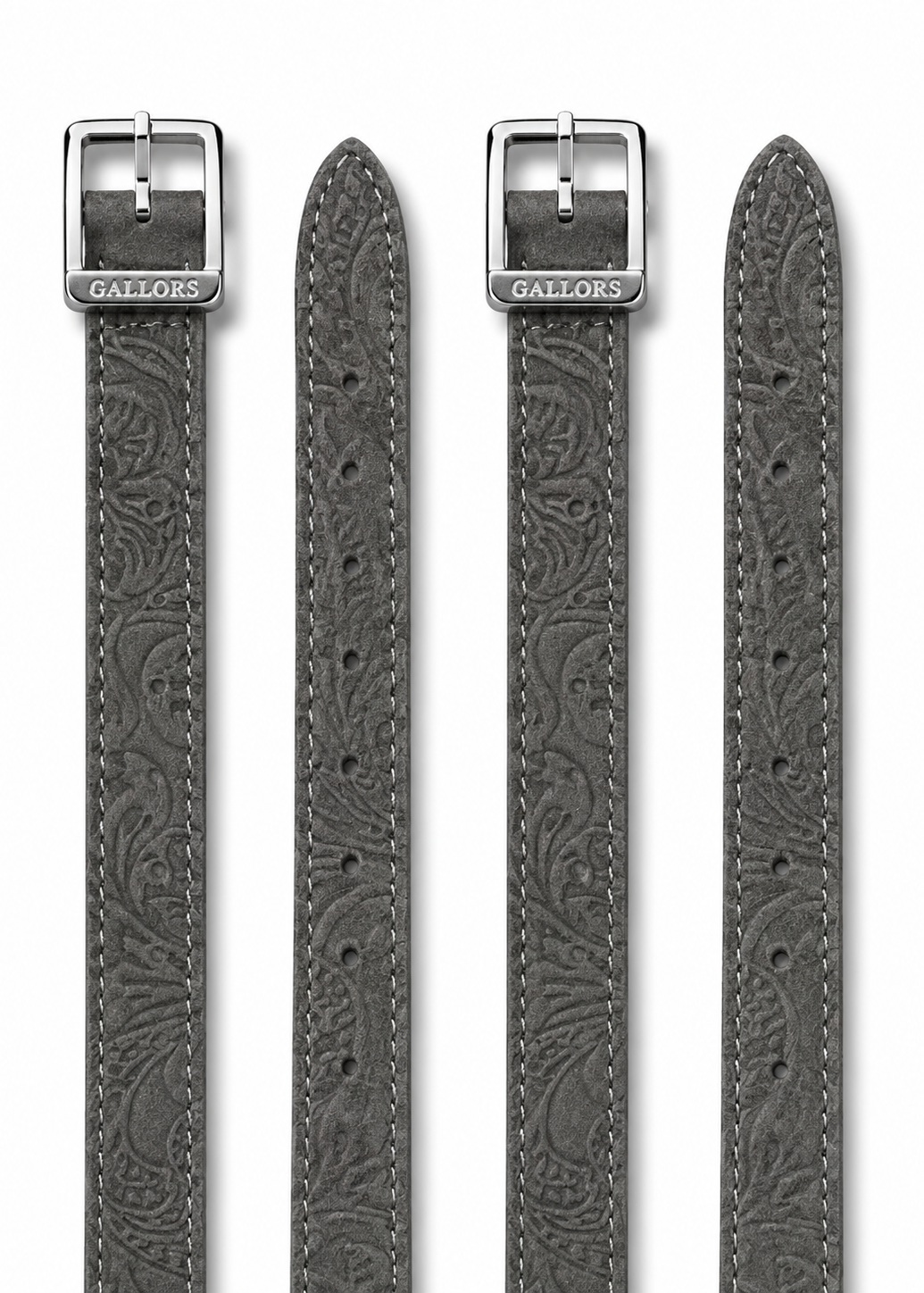 Spur Straps Grey Flower Embossed