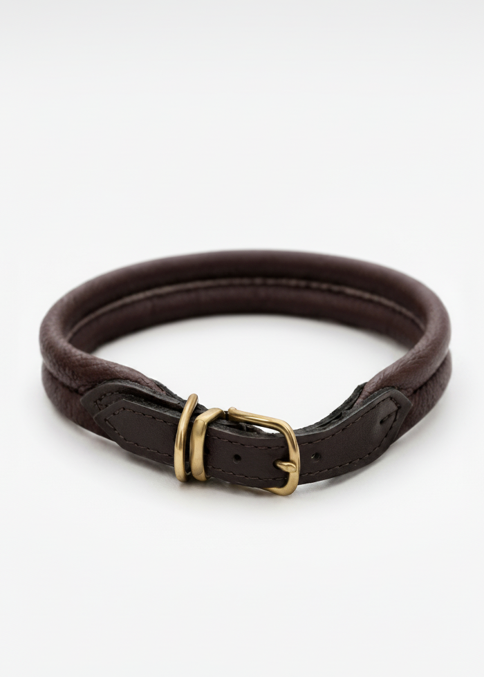 Padded Dog Collar Coffee Brown
