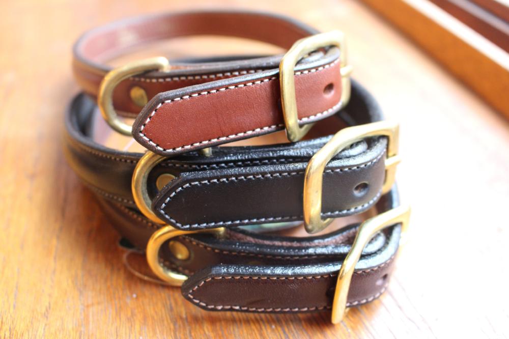 Dog Collar with space for a name plate Oakbark