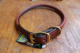 Rolled Dog Collar in Oakbark