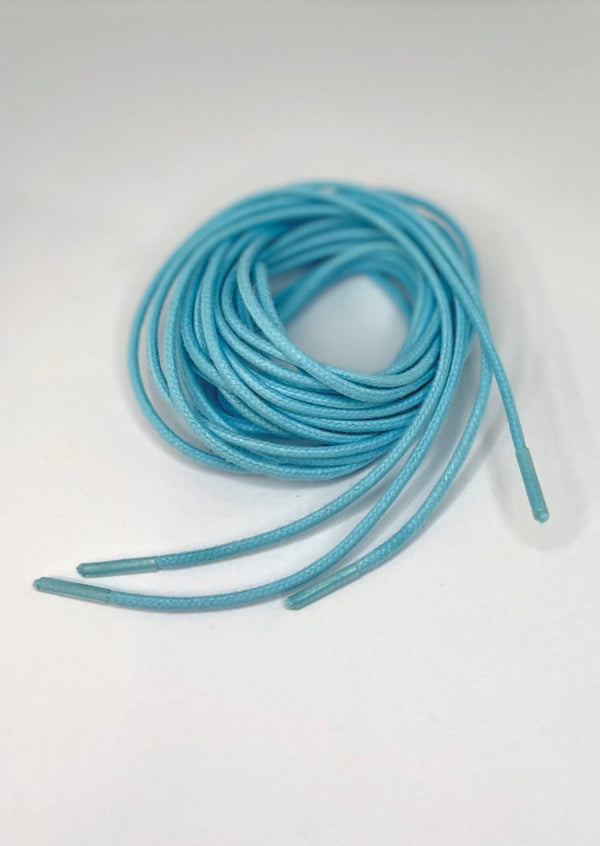 Bootlaces 240 cm Waxed Cotton Baby Blue