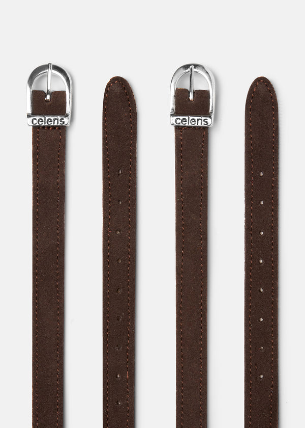 Spur Straps Dark Brown Suede