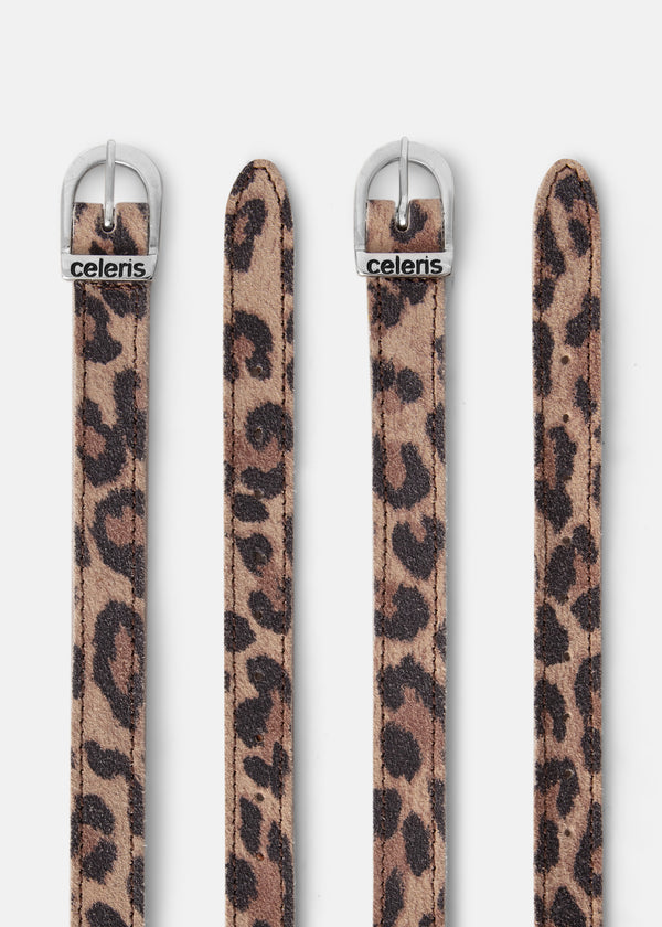 Spur Straps Leopard Suede