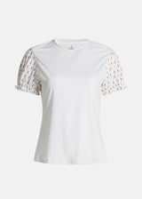 Performance Top Puff Sleeve Cream White