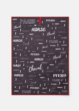 Stable Towel Horse Print Navy
