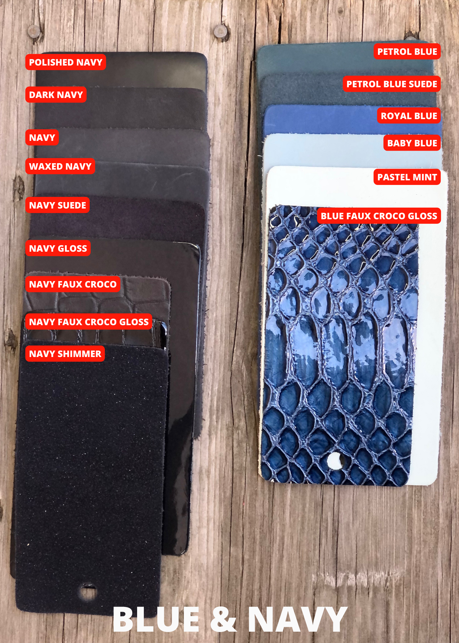Navy Faux Croco