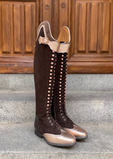 BIA DRESSAGE - Dark Brown Suede/Rosé/Brown Shimmer - Size 39