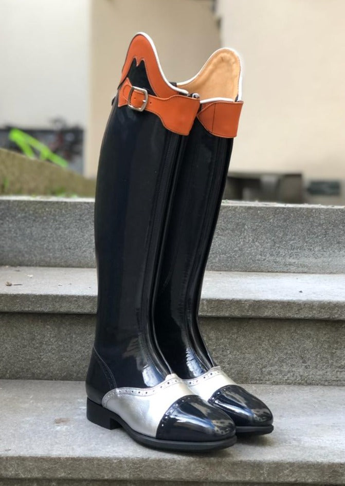 Polo - Navy Gloss/Orange/Silver - Size 37/34/43