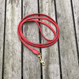 Padded Rolled Dog Leash Red