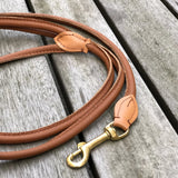 Padded Rolled Dog Leash Cognac