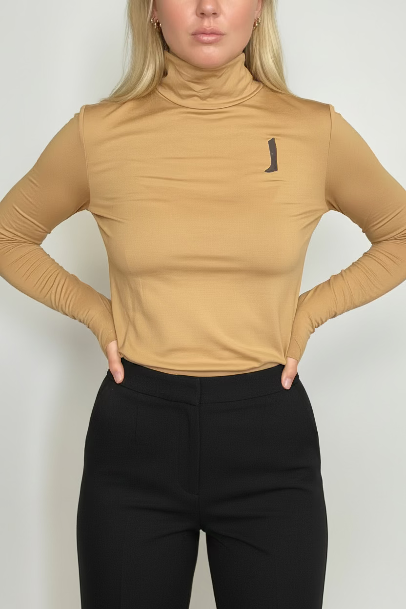 Flavia Base Turtleneck Shirt Beige