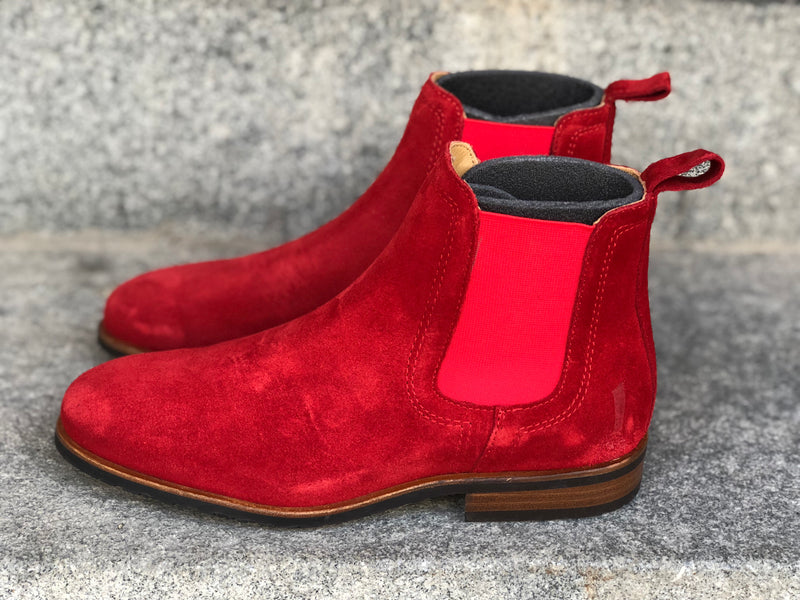 MOEMA Chelsea Boot Red Suede