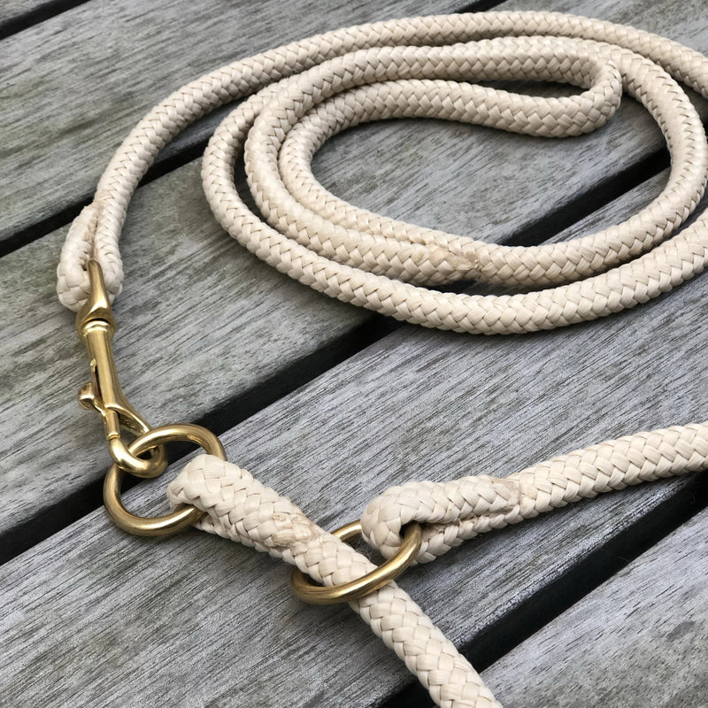 Rope Collar & Leash Set Creme