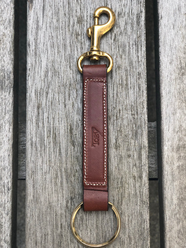 Keyring Strap With Brass Snap in Oakbark