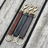 Keyring Strap With Brass Snap in Black