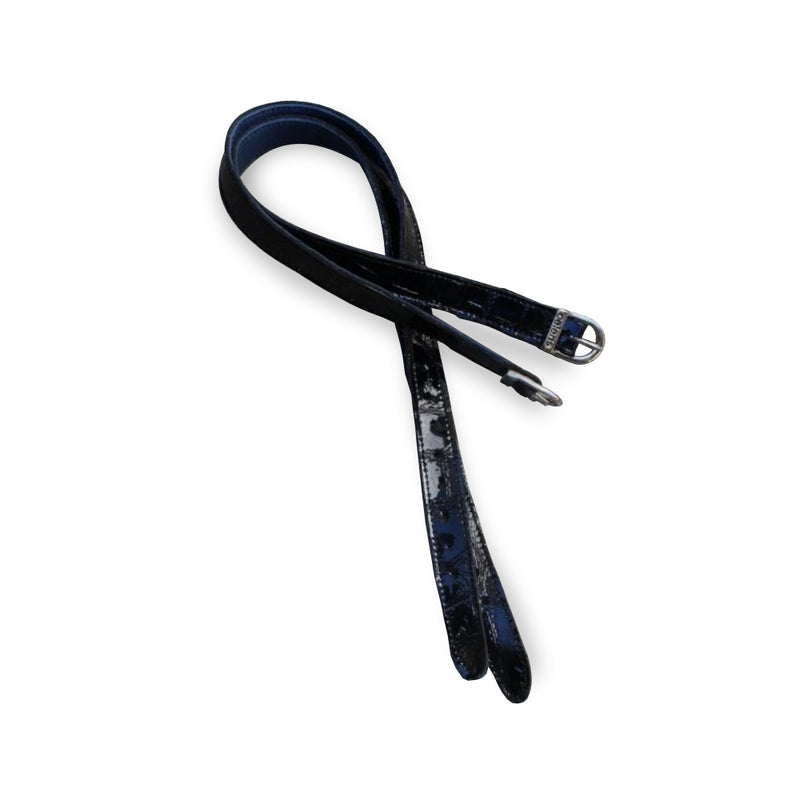 Navy blue gloss spur straps